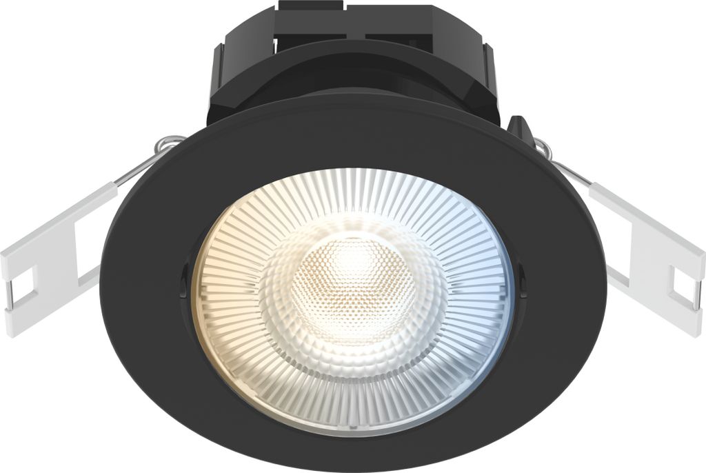 Calex Smart LED Einbaustrahler, Schwarz, neigbar, RGB-Farben & kalt- bis warmweiß Licht, dimmbar, WLAN App- & Sprachsteuerung