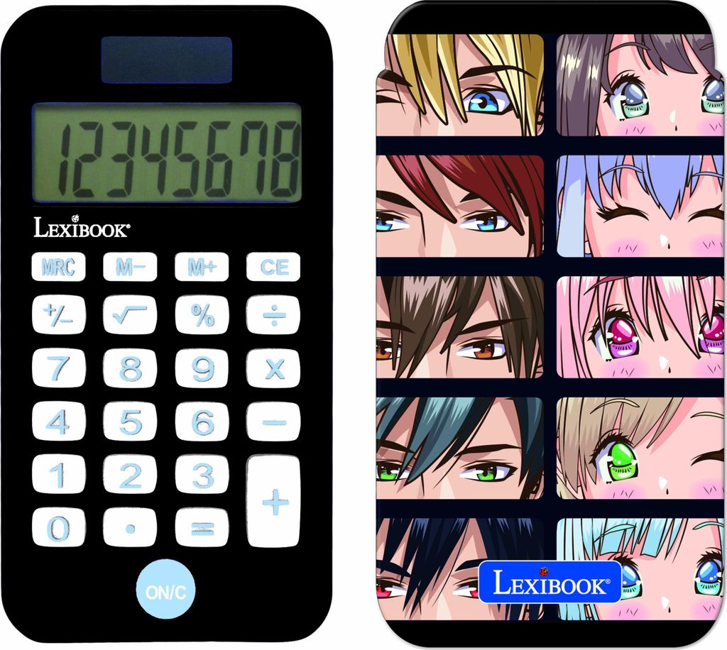 Taschenrechner Manga Design 11.6x6.3x1.2 cm Solar & Batterie Abschaltautomatik