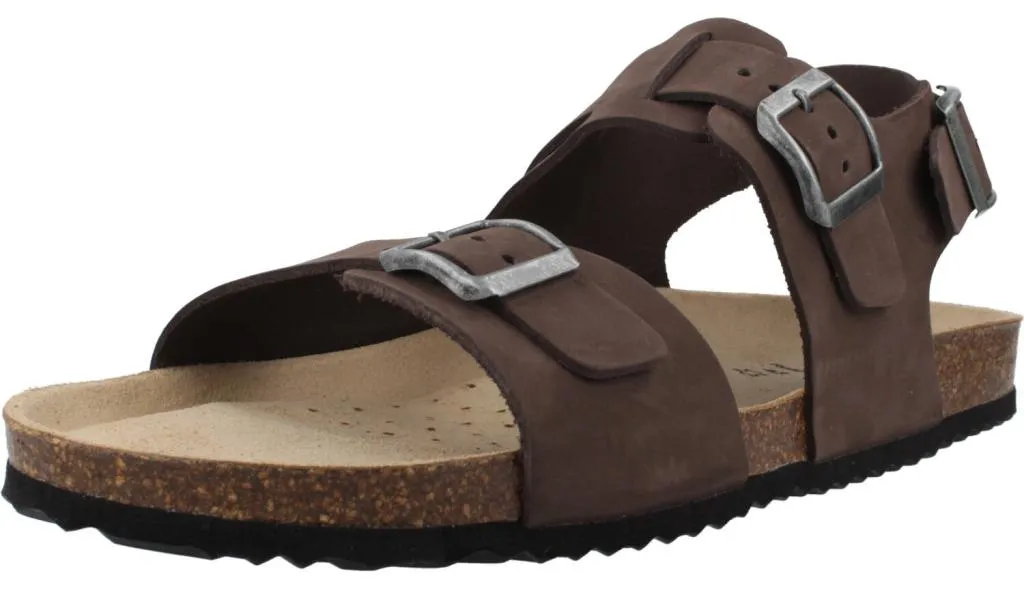 Sandales Marron Homme Geox Ghita - Nu-pieds Ergonomiques à Brides Réglables