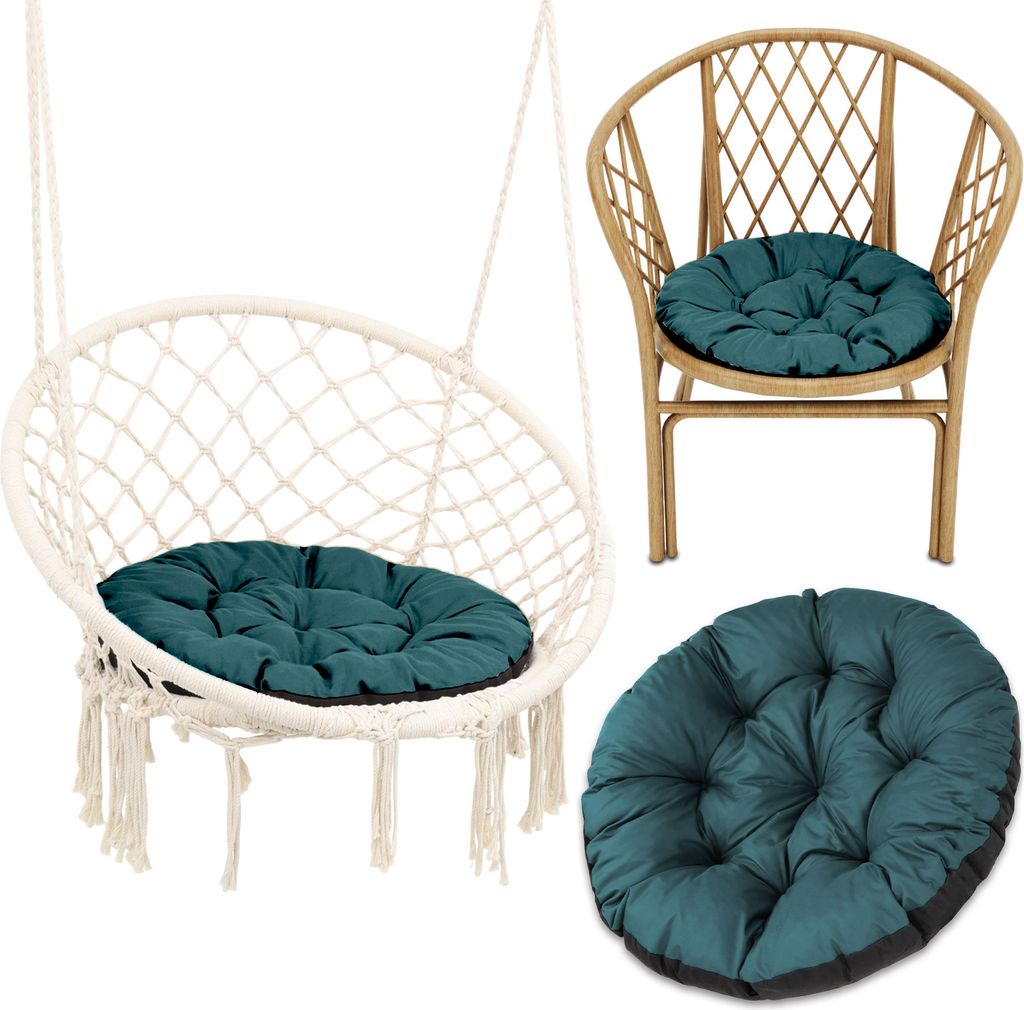 Hängesessel Kissen 60 cm Outdoor - Stuhlkissen Papasansessel Sitzkissen Gartenmöbel Polster Hängekorb Sitzpolster Dicke Sitzauflagen für Rattan...