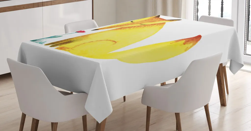 Tovaglia ABAKUHAUS Volpe 140x200 - Design Giallo e Rosa Antimacchia
