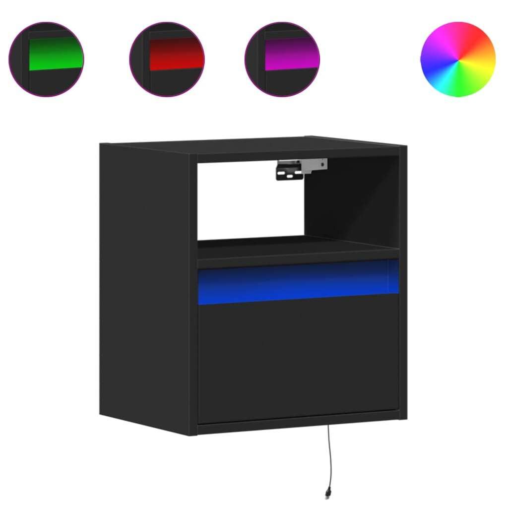 "SALE 2026"TV-Wandschrank, Fernsehtisch - CLORIS - mit LED-Beleuchtung Schwarz 41x31x45cm - TV-Schränke DEMöbel253669