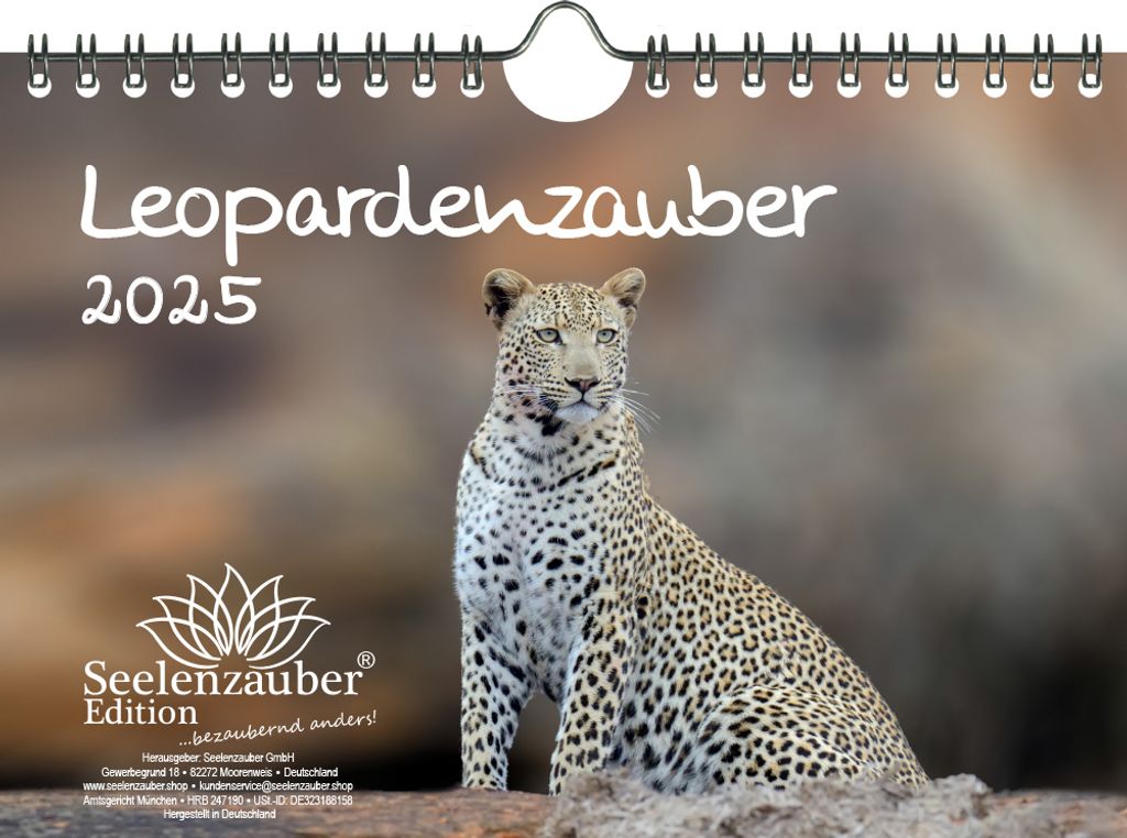 Leopardenzauber DIN A5 Kalender für 2025 Leopard Raubkatze - Seelenzauber
