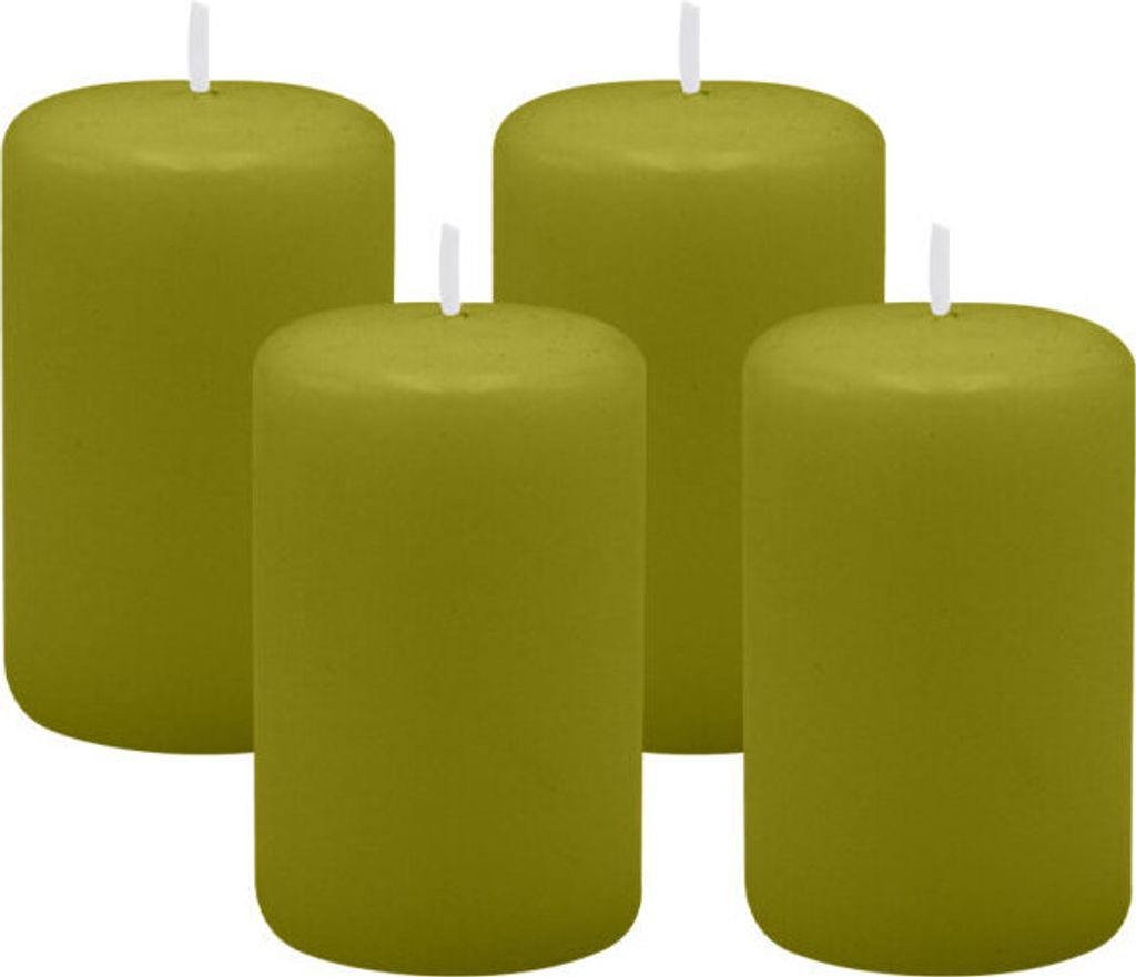 4er Set Adventskranzkerzen Scottish Grün Ø 50 x 80 mm