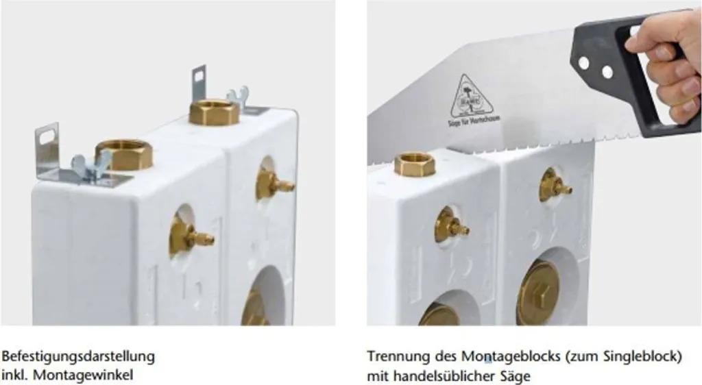 Support de montage double pour compteur eau Coax 2 pouces avec vannes