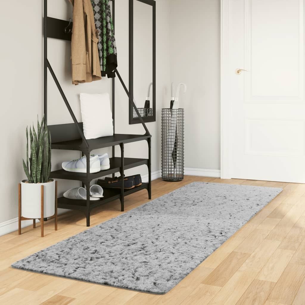 Ankonbej Shaggy-Teppich PAMPLONA Hochflor Modern Grau 80x250 cm