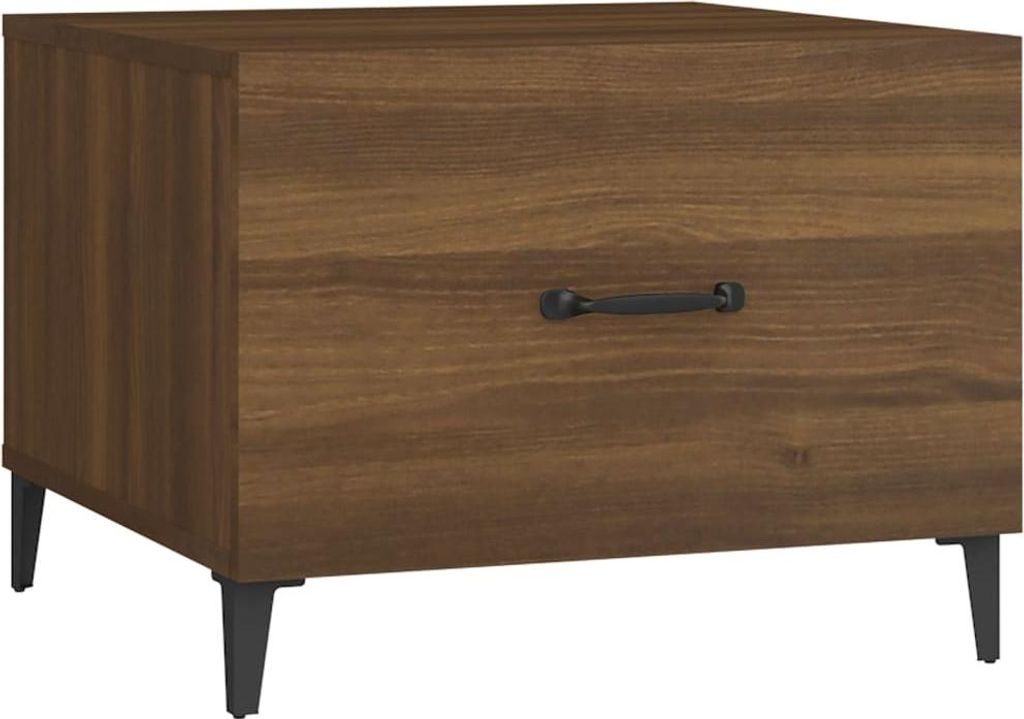 vidaXL Couchtisch mit Metallbeinen Braun Eichen-Optik 50x50x40 cm