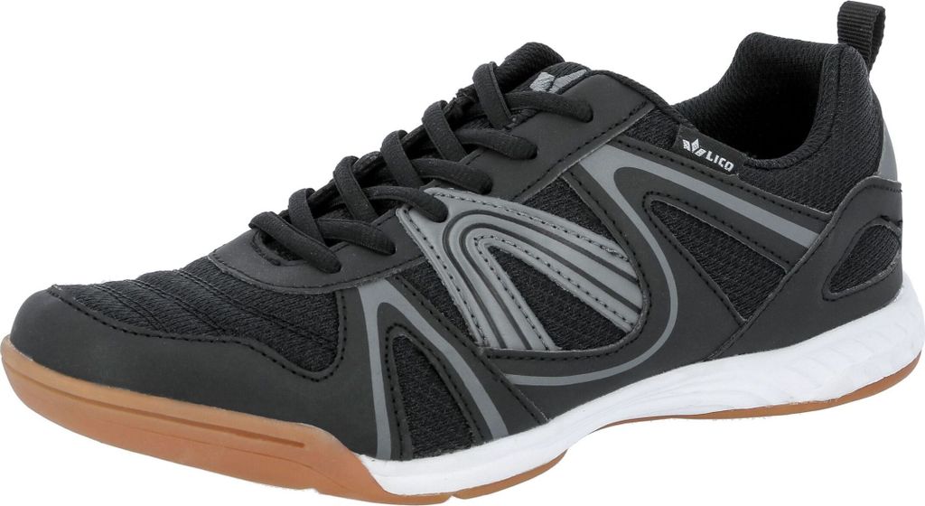 Lico Fit Indoor Jungen, Herren Nylon Turnschuhe schwarz, auswechselbare Textileinlegesohle