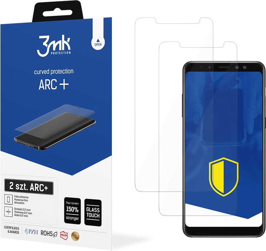 3mk Display Schutzfolie ARC+ für Samsung Galaxy A8 2018 0,17mm Self-Heal (2 Stück)