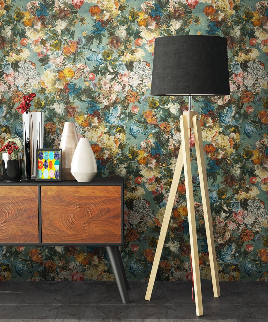 NEWROOM Tapete Bunt Vliestapete Blumen - Floral Modern