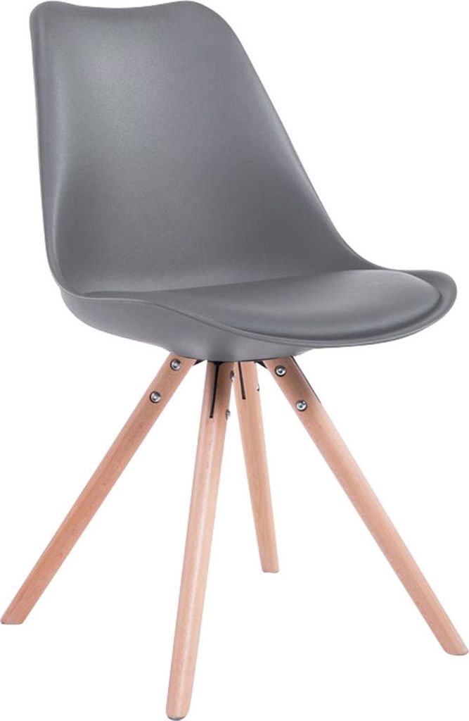 Besucherstuhl HLO-CP8 Natura Rund grau