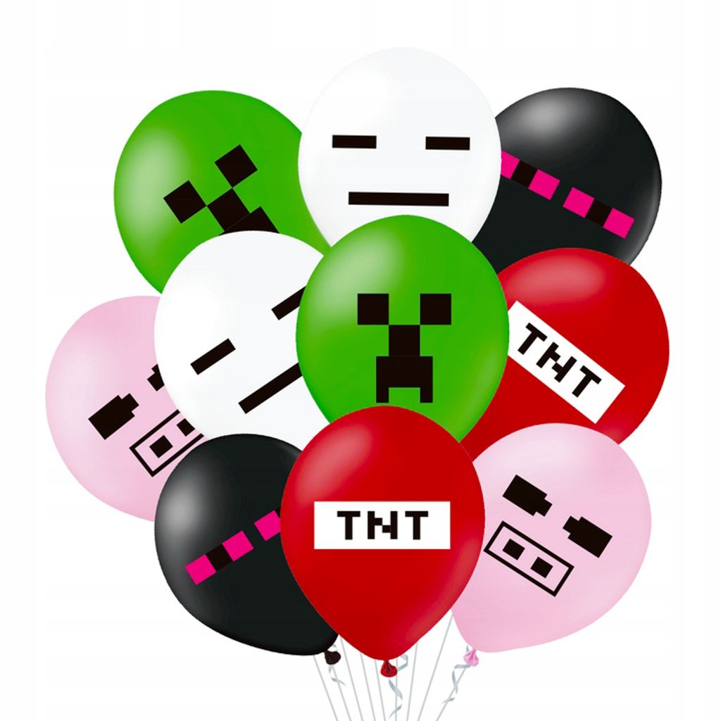Set Minecraft Ballon Decorazioni Per Compleanni 10Pz Immagine del prodotto 