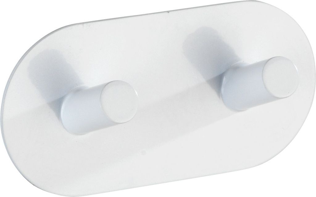 Wandhaken Duo Weiß matt Edelstahl Produktbild 