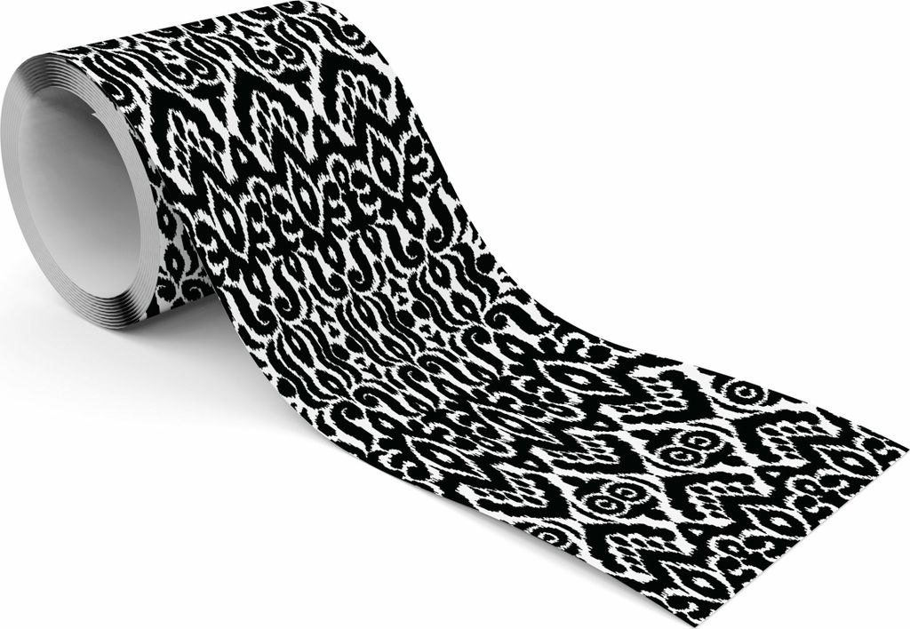 Muralo Selbstklebende Bordüre Tapetenbordüre schwarze und weiße Muster Wandtattoo