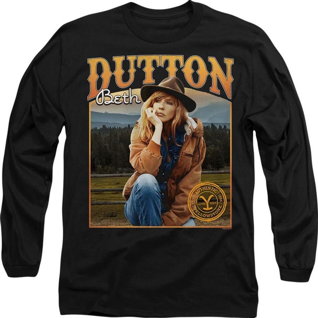 Yellowstone - "Thoughts" T-Shirt für Herren/Damen Uni TV10261 (L) (Schwarz)