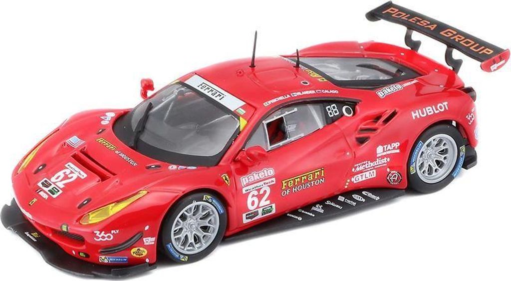 Bburago Modellauto - Ferrari 488 GTE 2017 (Maßstab 1:43) in Geschenkbox Auto Rennwagen