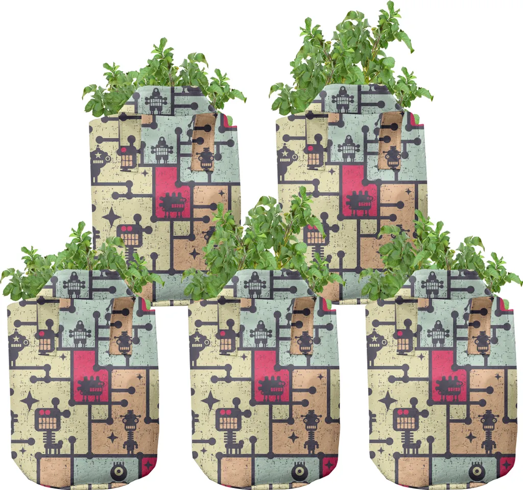 ABAKUHAUS Lot de 5 Pots de Culture Robots 5 Gallons en Tissu avec Anses