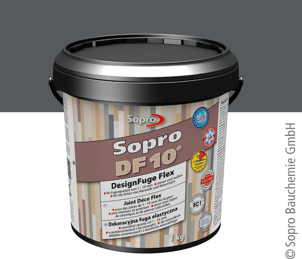 Sopro DesignFuge Flex DF 10 Anthrazit 66 1kg Eimer Produktbild 