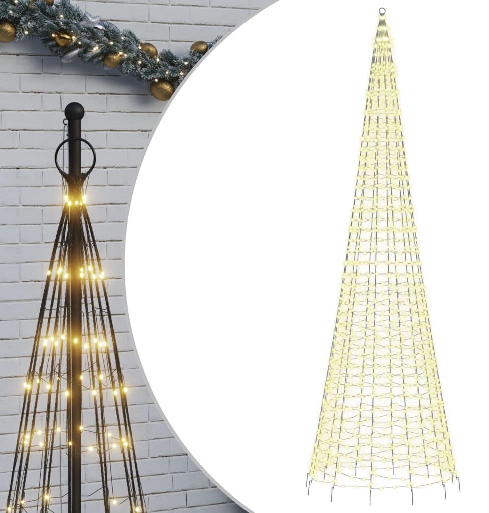vidaXL Albero di Natale a LED per pennone 1534 LED bianco Immagine del prodotto 