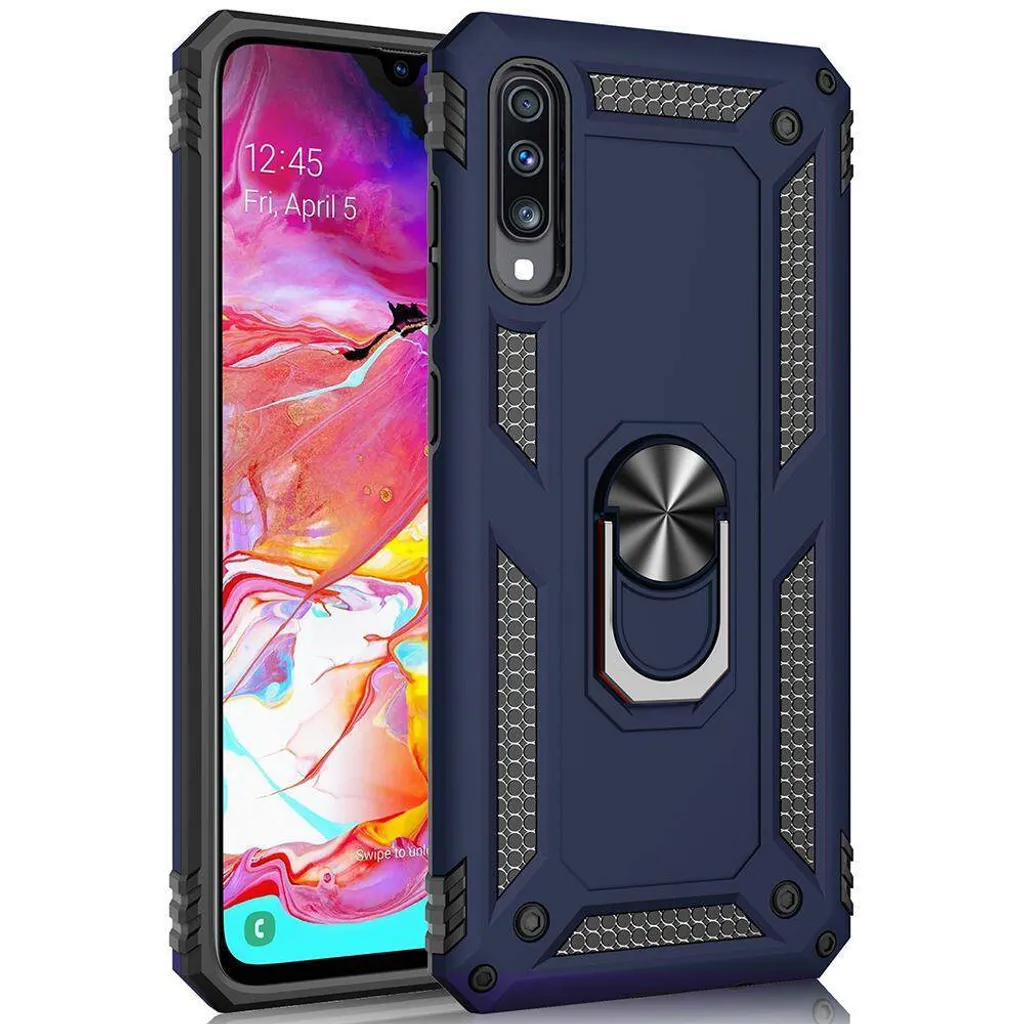 Custodia Rigida Galaxy A70 Navy: Protezione Reale con Anello