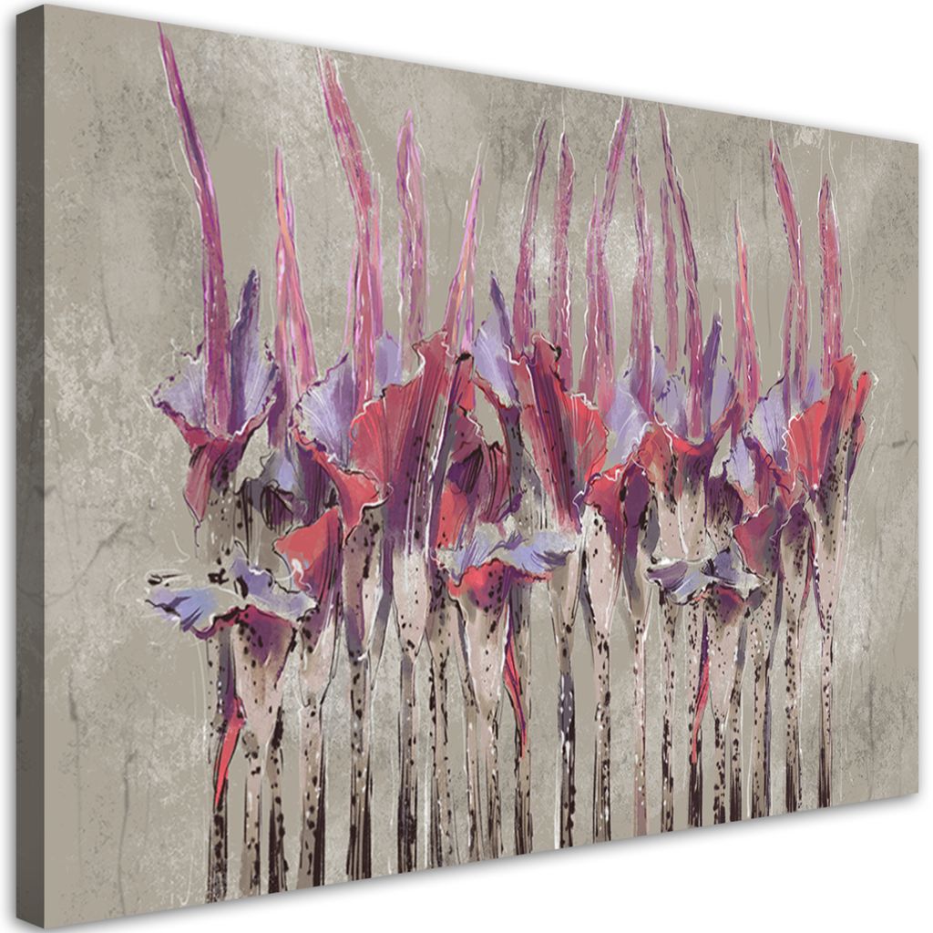 Leinwandbild pflanzen blumen wildnis 120x80 cm Feeby braun wandbild bereit zum aufhängen