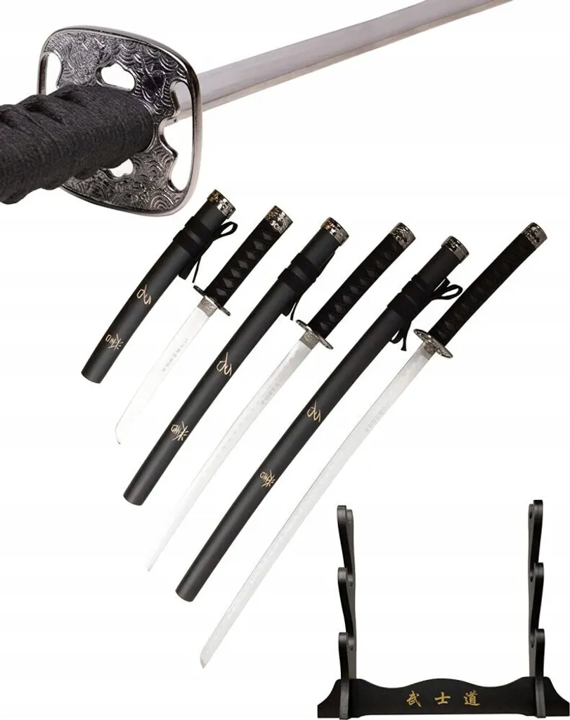 Sabre Katana véritable en acier avec manche tressé pour collectionneur DIY