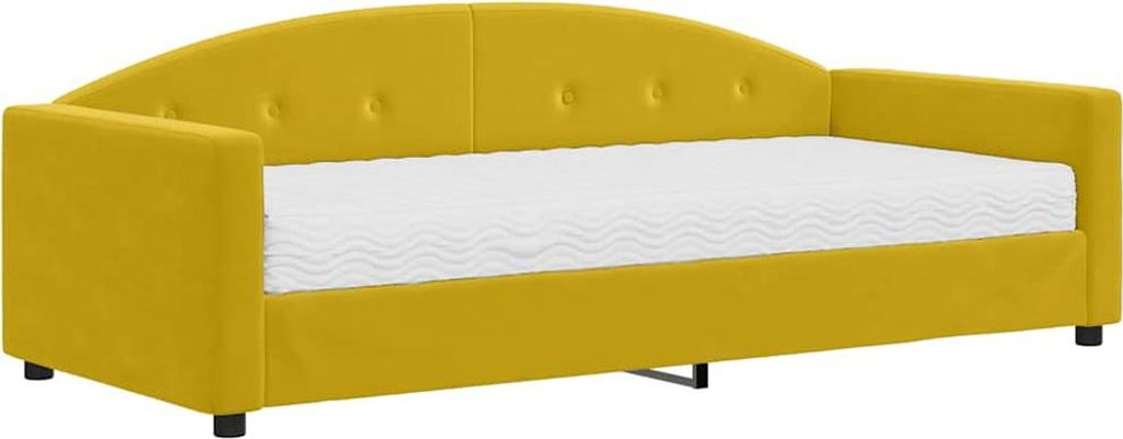 vidaXL Tagesbett mit Matratze Gelb 90x200 cm Samt