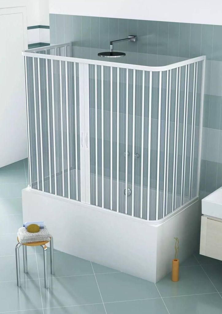 Box sopravasca Venusia 3 lati 70x170 cm in PVC a soffietto Immagine del prodotto 