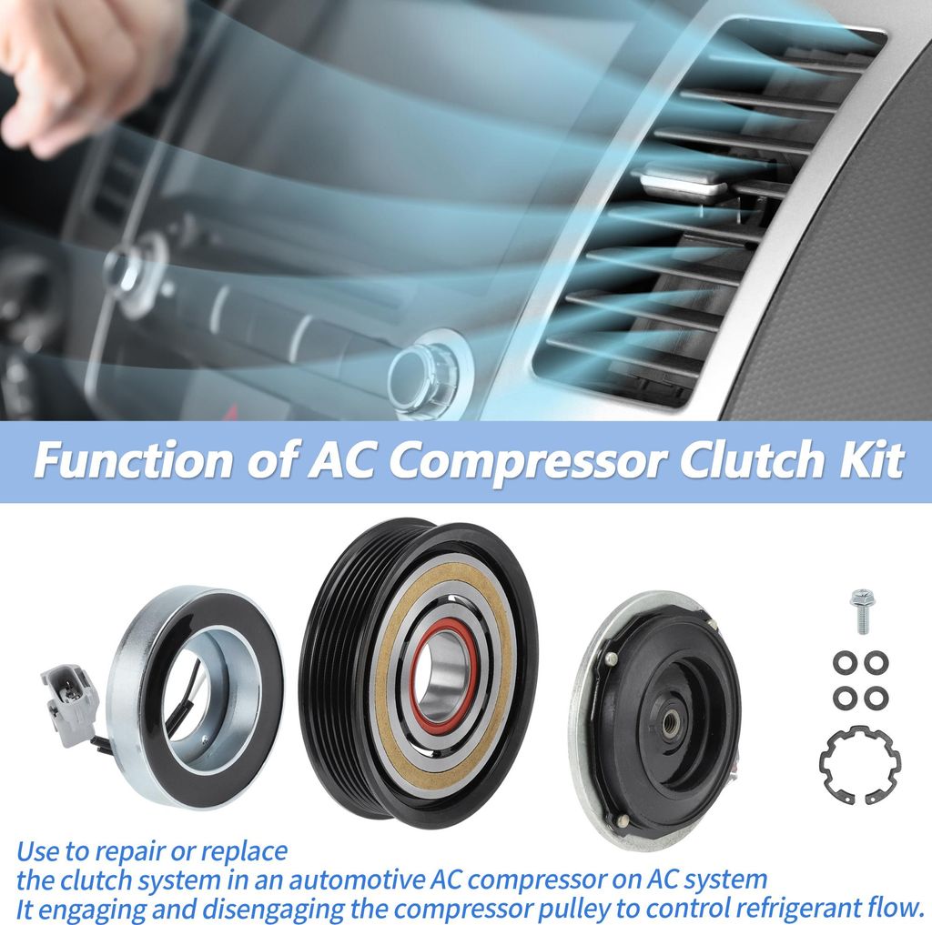 Klimaanlage Kompressor Kupplungssatz Für Ram 1500 2014-2019 V6 3.6L Für Ram 1500 Classic 2019-2022 AC Kompressor Kupplungssatz Für 7SBH17/7SBH17...