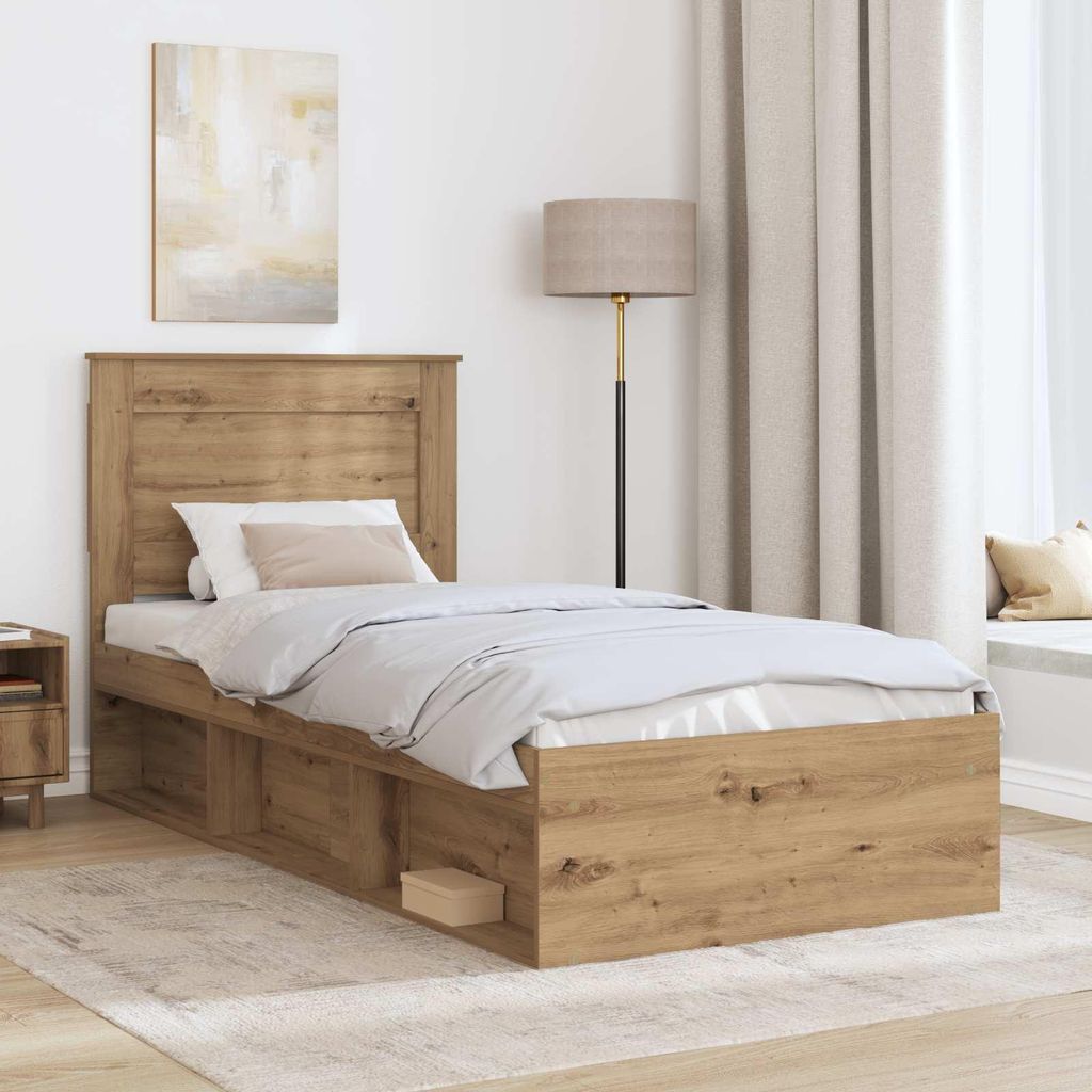 "Winter Sale" Bettrahmen Kunsthandwerk Eiche 75 x 190cm Massives Kiefernholz - clorisNeu913129 - Klassische BettenJugendbett Tagesbett