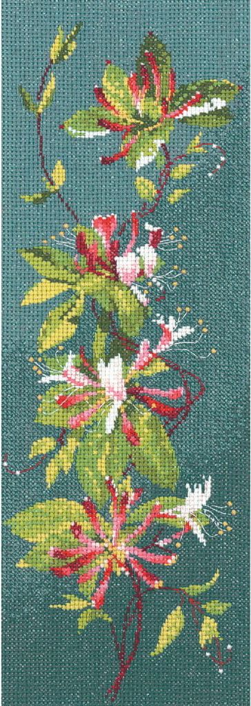 Auslaufmodell Heritage Kreuzstich Set Zählstoff "Geißblatt-Panel (L)", Zählmuster, JCHK585-E, 11x31cm