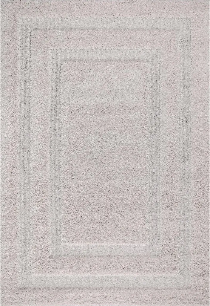 Tapis motif tissé faux uni KOULA : douceur et modernité, 200x290cm beige