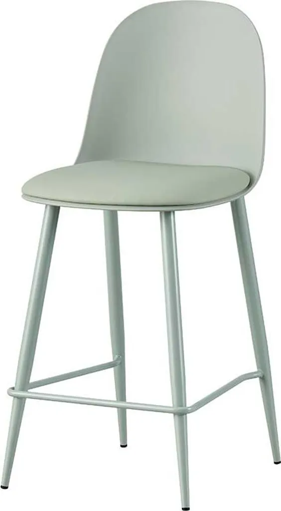 Tabouret de bar Jasmin 44x51x100cm avec coussin confortable gris-vert