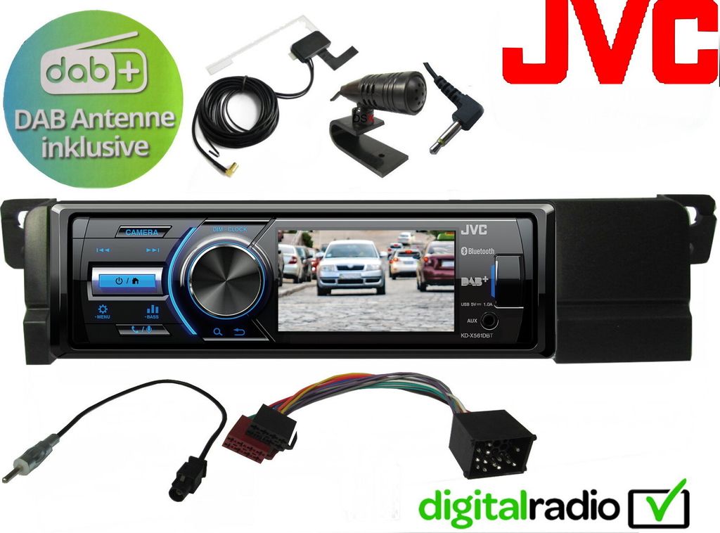 JVC Bluetooth DAB+ Radio passend für BMW 3er E46 98-07 TFT Monitor
