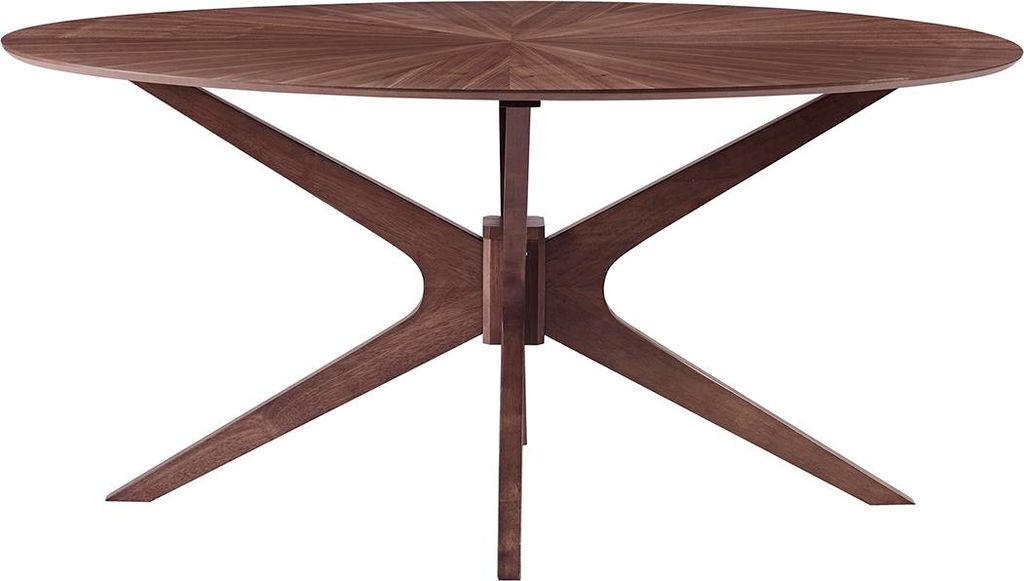 Miliboo - Ovaler Esstisch im Design Nussbaum L160 cm DIELLI Produktbild 