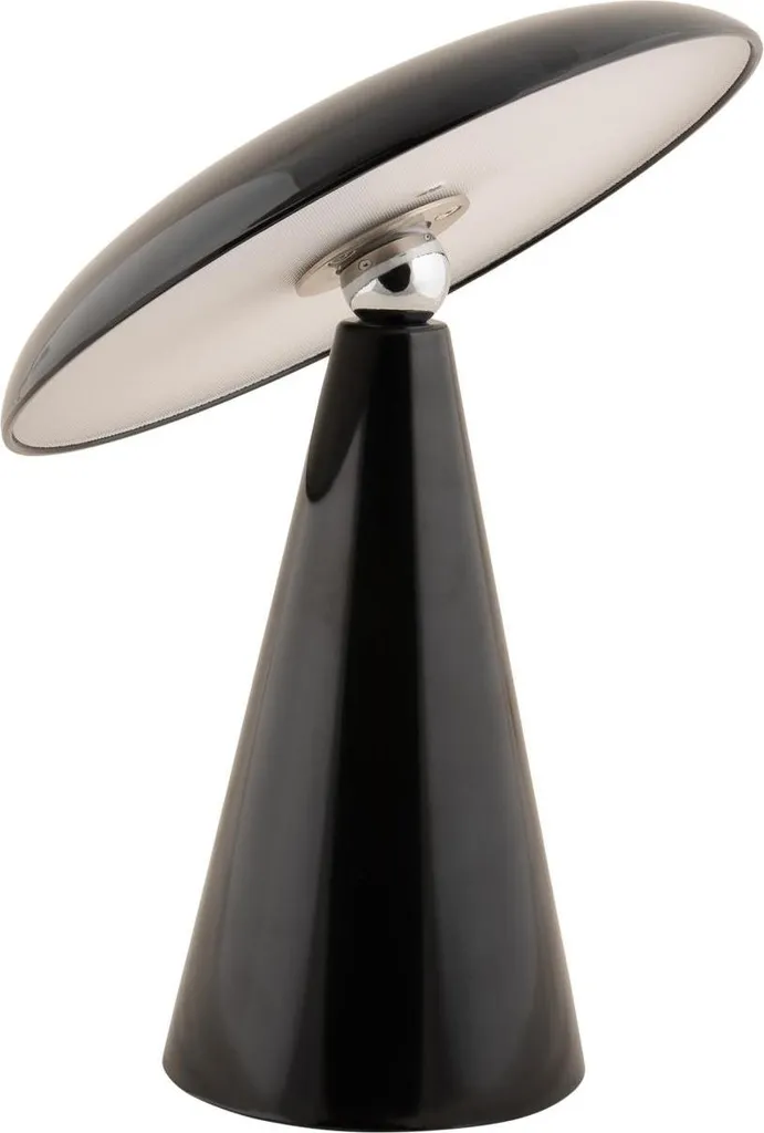 Lampe de table design Phoebe LED en métal noir Ø23cm style circulaire