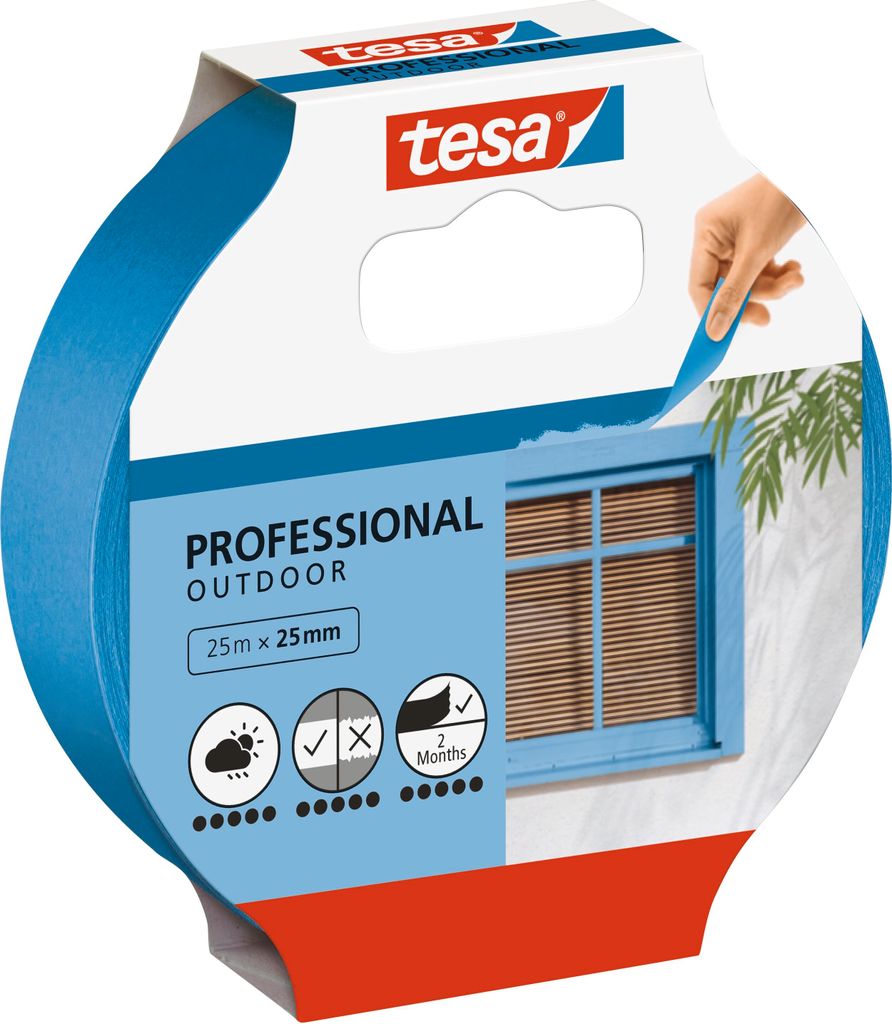 tesa Abklebeband Kreppband Abdeckband Malerkrepp wasserfest für Außenbereich