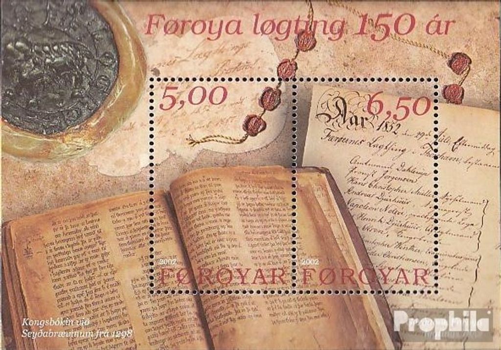 Briefmarken Dänemark - Färöer 2002 Mi Block13 (kompl.Ausg.) postfrisch Lögting
