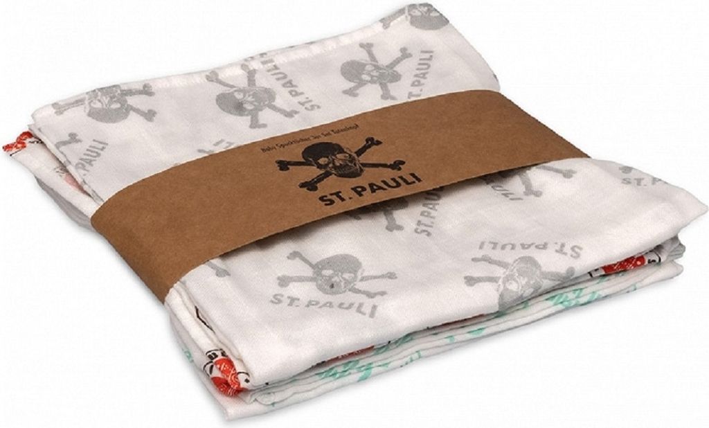 FC St. Pauli - Totenkopf, Baby-Spucktücher 3er Set Produktbild 