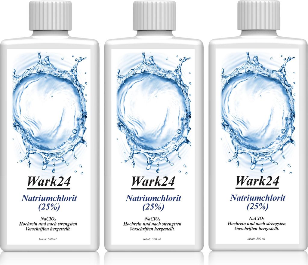 Wark24 Natriumchlorit (25%) 500ml zur Herstellung von Chlordioxid (3er Pack)