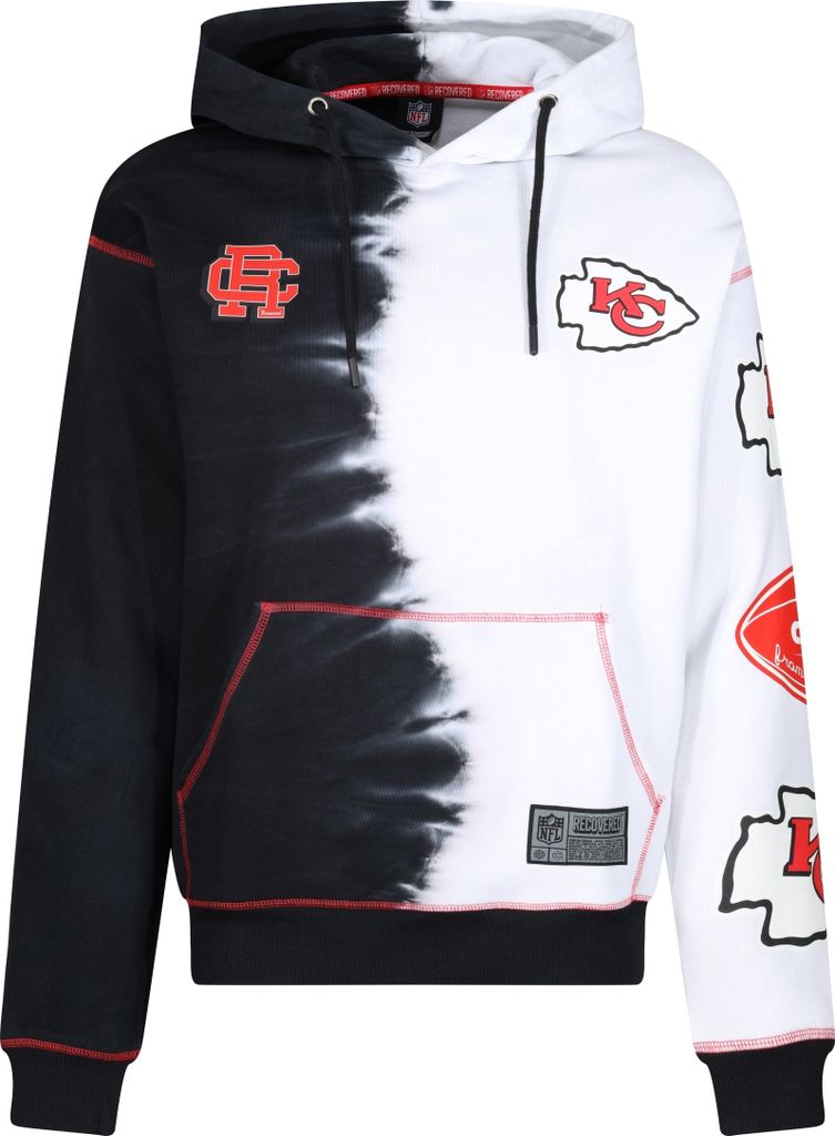 Recovered - Hoodie - NFL - Kansas City Chiefs Ink Dye Effect Black On White XXL
