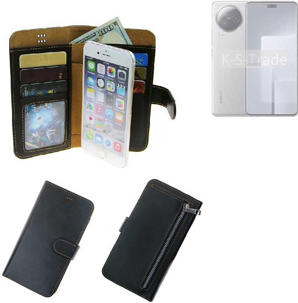 K-S-Trade Schutz Hülle kompatibel mit Xiaomi Civi 3 Klapphülle Case Phone cover Slim Handytasche Handy Hülle schwarz aus Kunstleder (1 Stk)