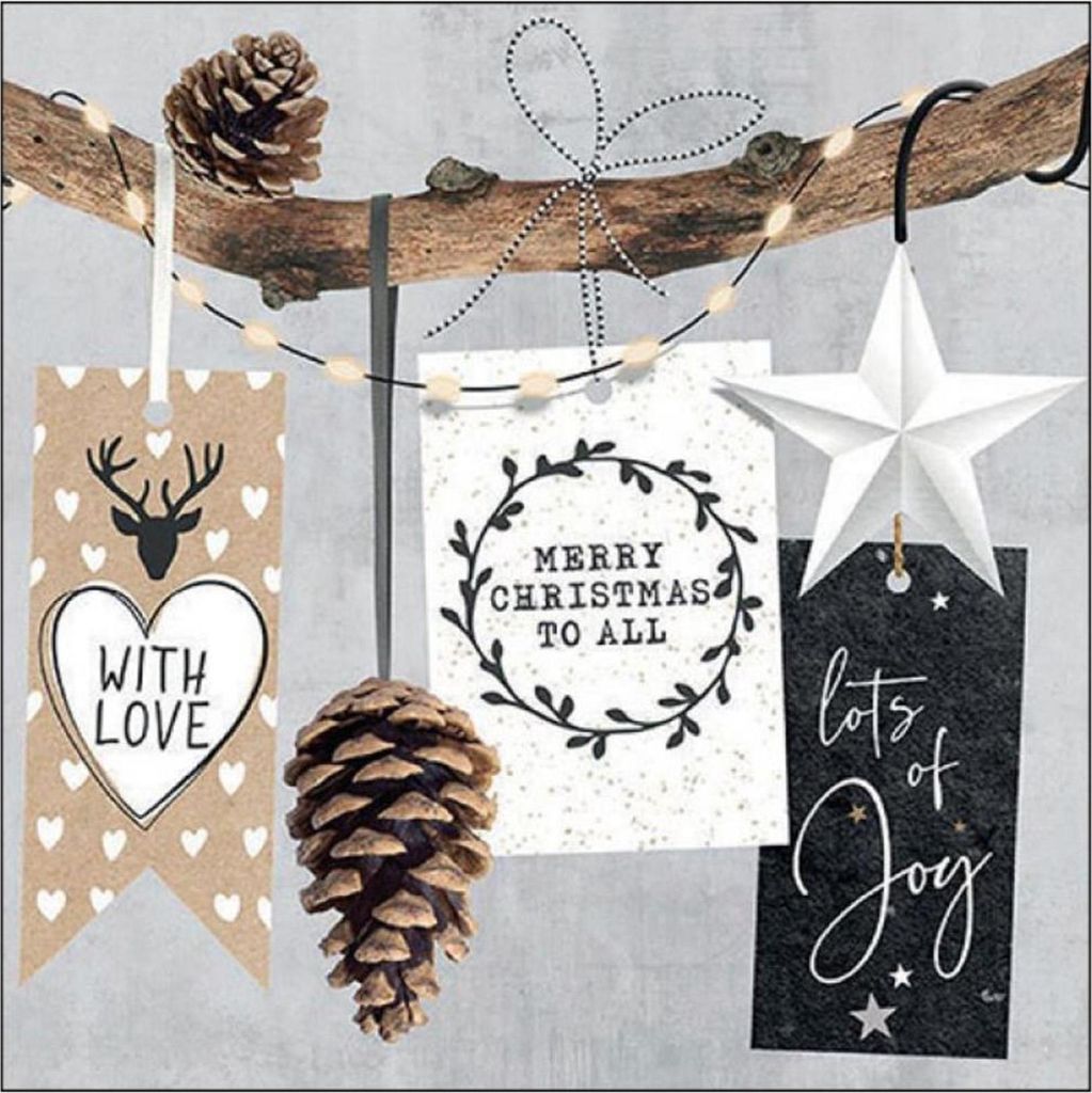 A Noël Serviettes 33x33 cm 3 plis 20 Serviettes Christmas Image du produit 