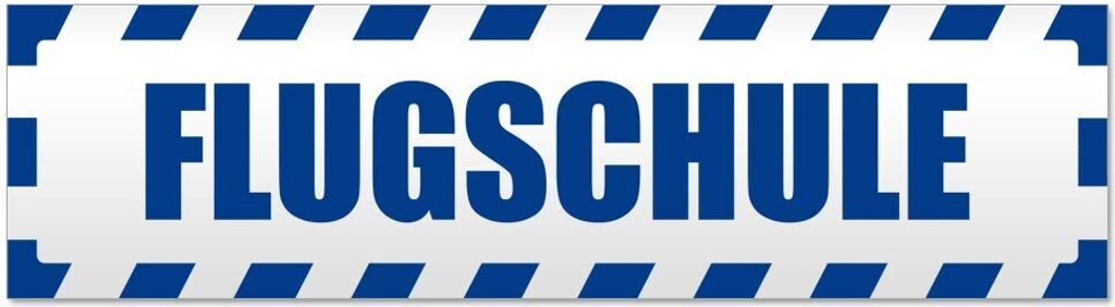 Kiwistar Flugschule gestreift Magnetschild Schild magnetisch - 45cm Verkehrsblau - Magnetfolie für Auto PKW Kfz