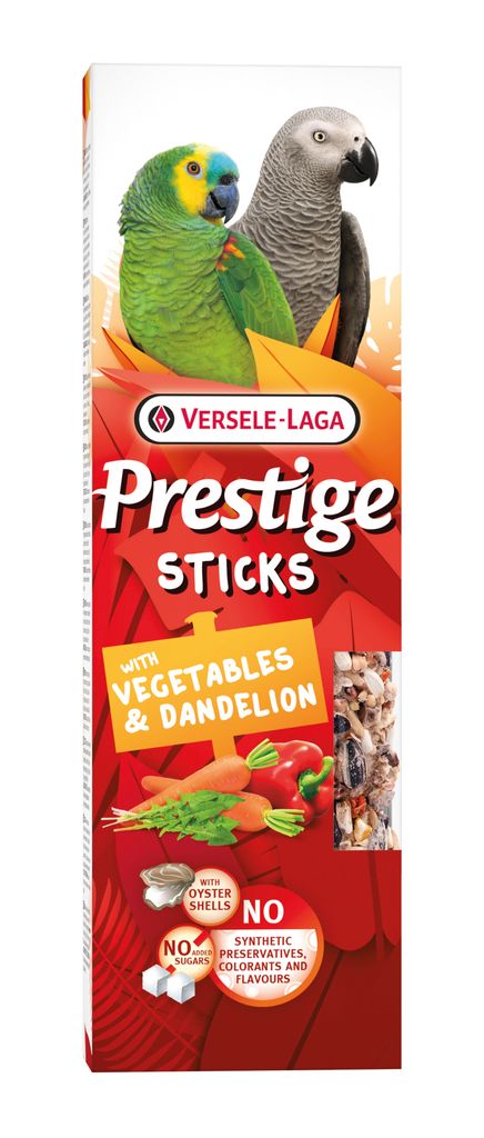Prestige Sticks Papageien mit Gemüse & Löwenzahn - 2 Stück - 140 g