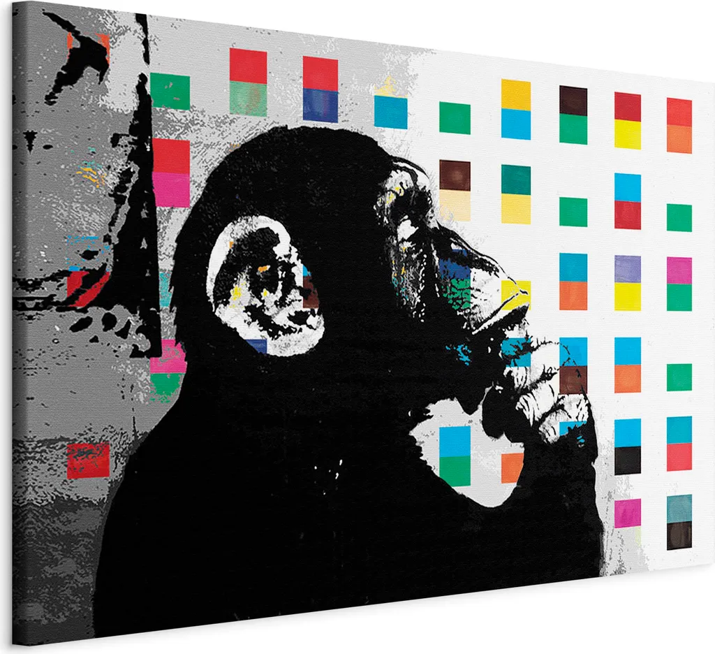 Offerta Quadro Banksy Scimmia Pensatrice 120x80 | Spedizione Gratis