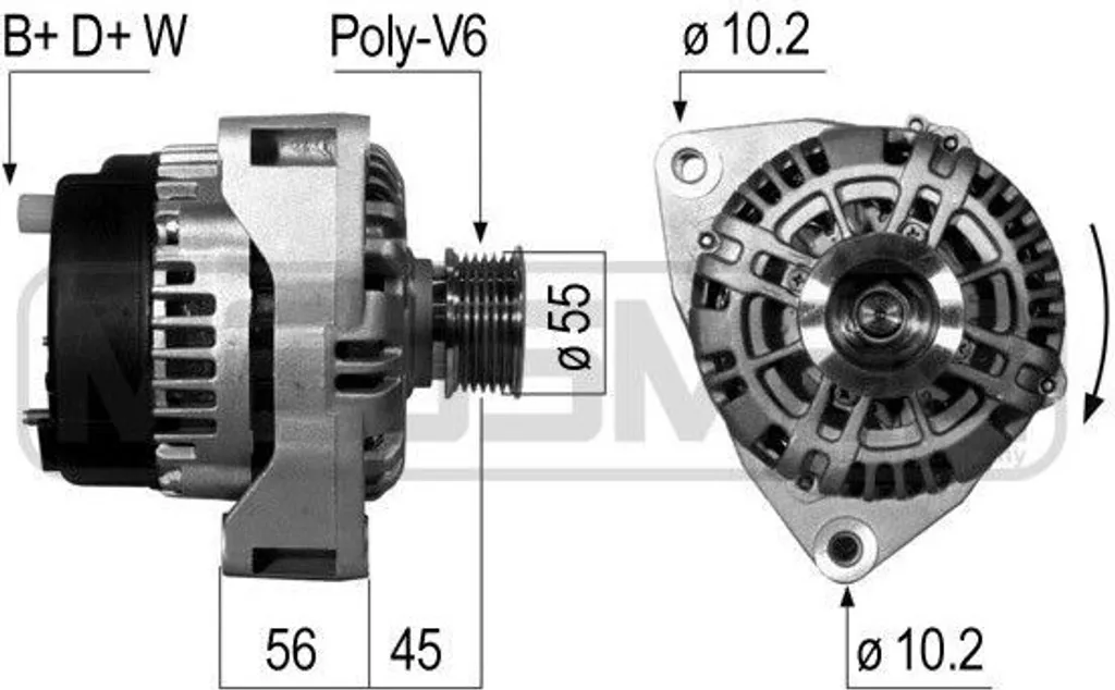 Alternateur 1516410R pour voyant batterie Mercedes W210/W202 - ERA 210052A