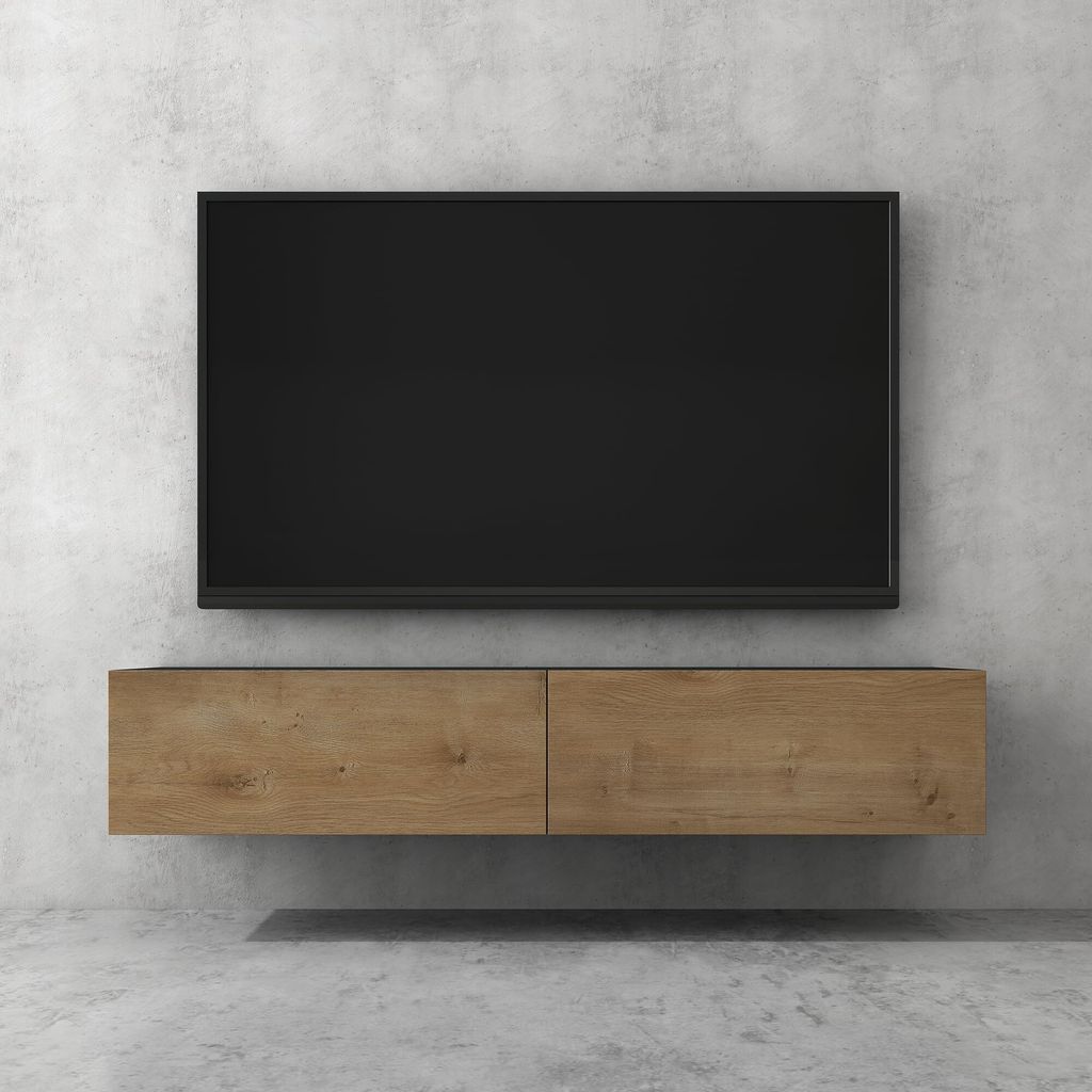 doporro Mobile Porta TV Sospeso 160 cm con 2 Ante Antracite Immagine del prodotto 