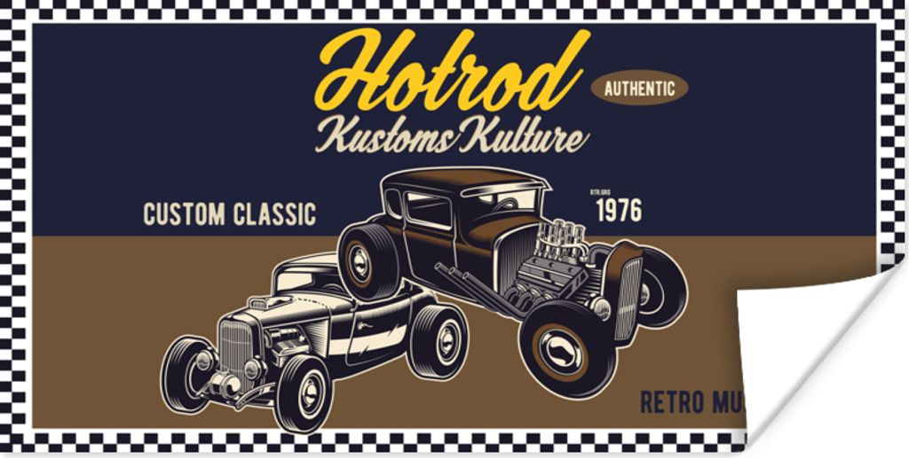 MuchoWow Poster Mancave - Auto - Retro - Briefe 40x20 cm - Poster für die Wand - Poster Schlafzimmer