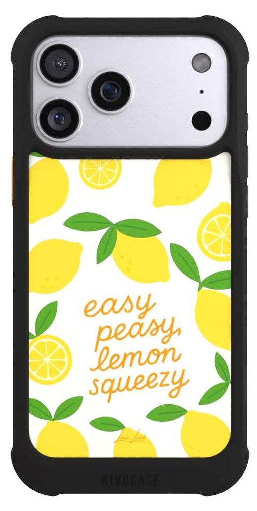 NIVOCASE Hülle für Apple iPhone 17 Pro Max Stoßfeste Handyhülle NIVOmax Case Schwarz Statement Zitrone Spruch